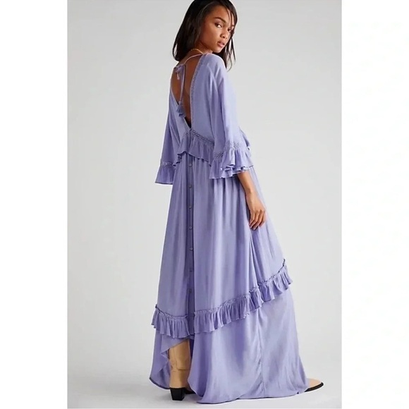New Free People Paradiso Lace Maxi Dress Purple Small - Picture 5 of 13